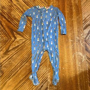 Magnetic Me Blue Snowman Print Footed One-Piece